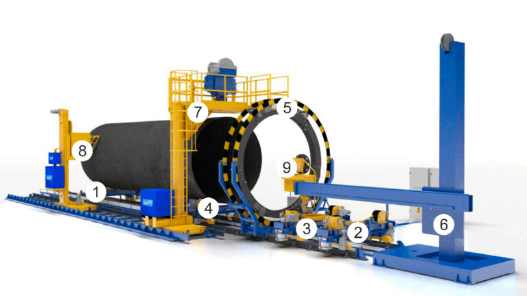 Line for vessels assembly and automatic welding