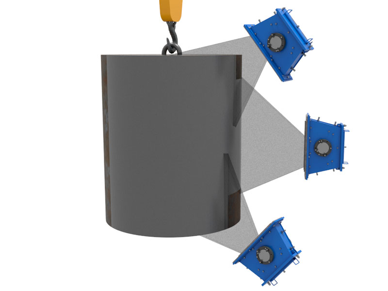 Overhead rail conveyor shot blasting machine -work scheme