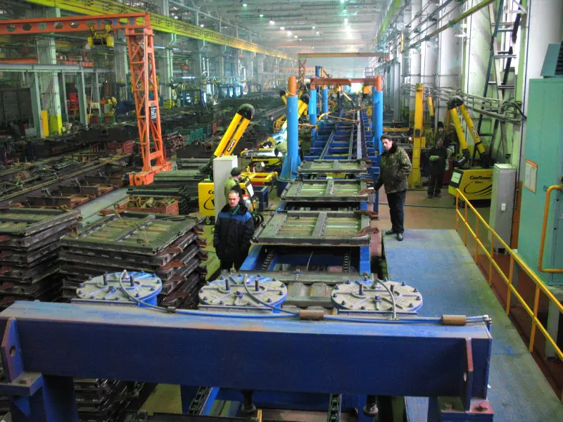 Gondola car hatch production line