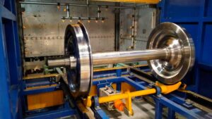 Railway wheelset coating line