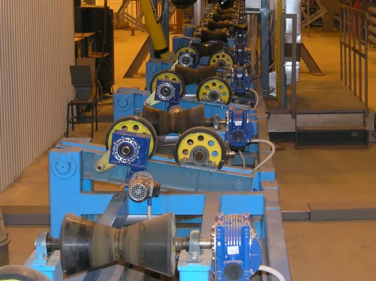 Roller Conveyor for Translational and Rotational Pipe Movement