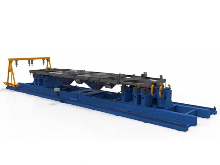 Assembly stand for hopper frame with bunkers