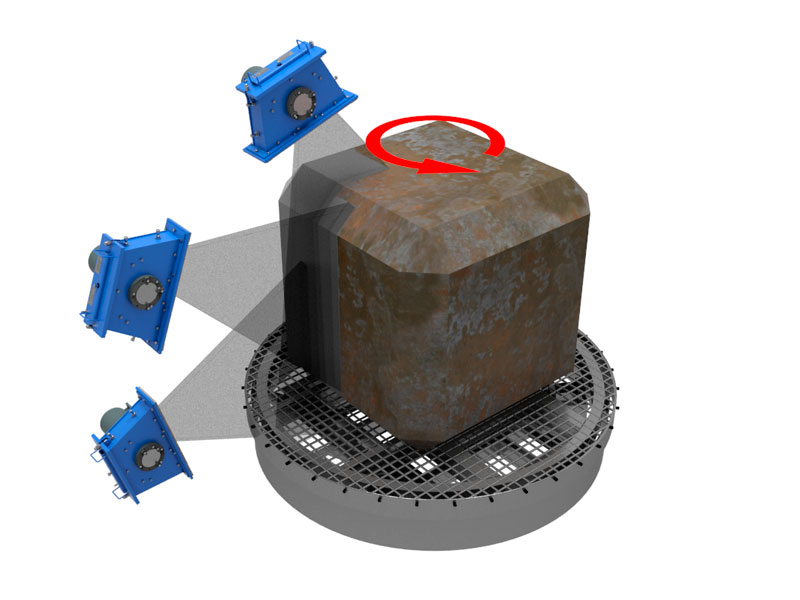 Rotary Table Shot Blasting Cleaning Machines - work scheme