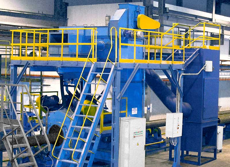Pipe shot blasting machine