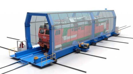 Technological transport for moving rolling stock