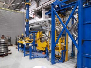 Railway wheels painting line
