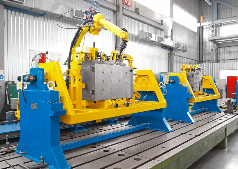 Robotic welding system for heating boilers