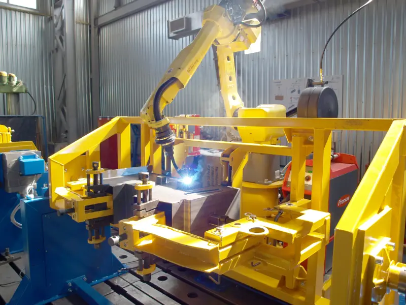 Robotic welding system for heating boilers