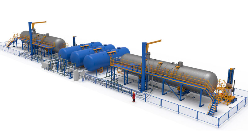 Stand for hydraulic and pneumatic tests of vessels