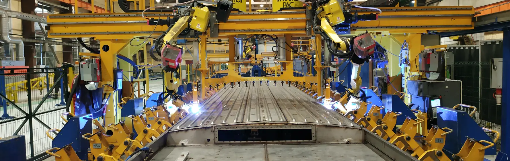 Robotic system for metro car roof welding