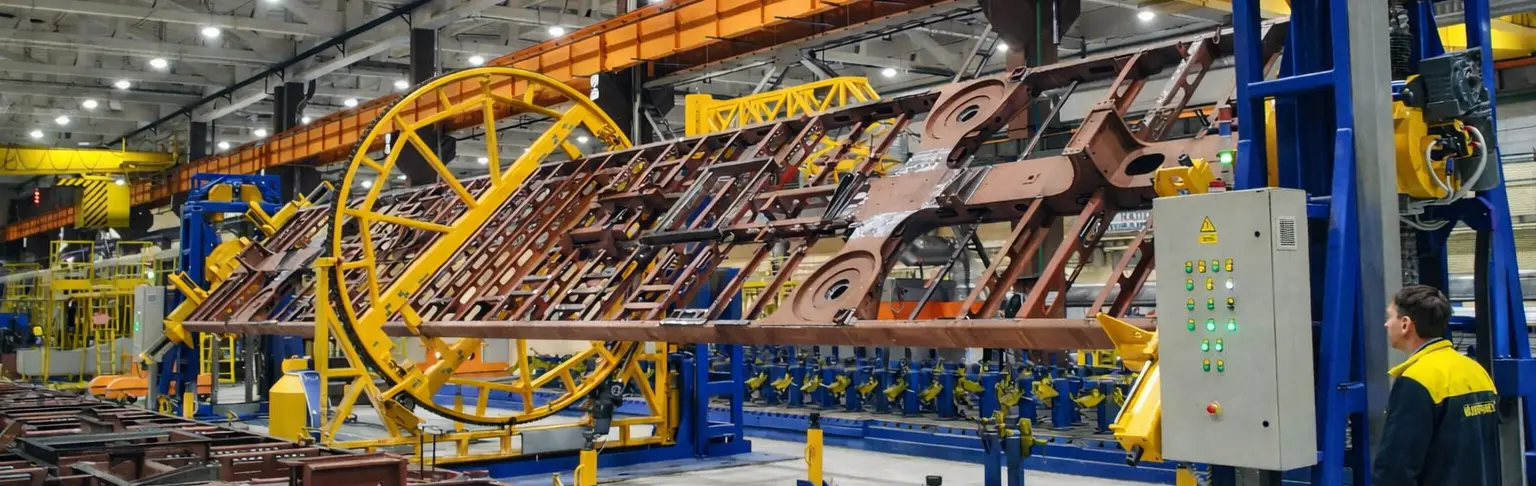 Multipurpose positioner for metro cars frames welding