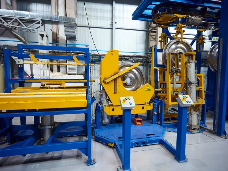 Линия нанесения покрытий на железнодорожные колеса