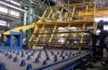 Assembly line, welding panels with built-in tilter