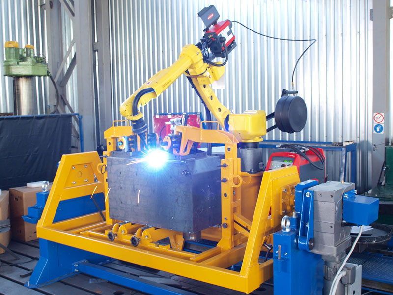 Heating boilers robotic welding center
