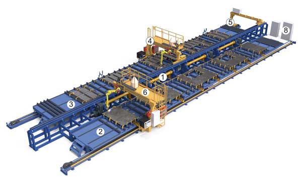 Robotic complex for assembly and welding of sidewalls of subway car bodies