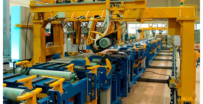 Line for manufacture of electric locomotives bodies underframes sidewalls  