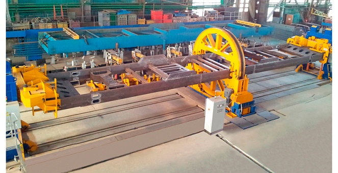 Welding positioner for electrical locomotives underframes welding 