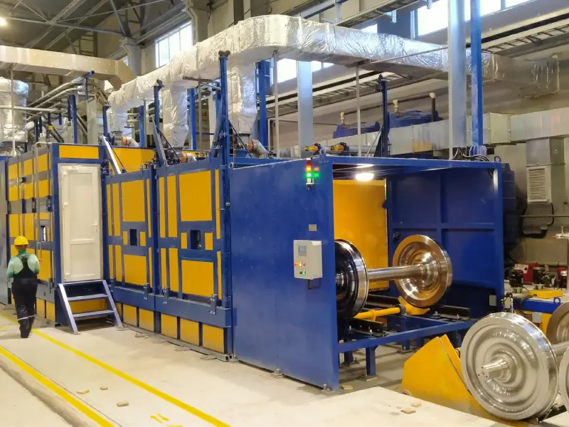 Лінія з нанесення експлуатаційного покриття на колісні пари
